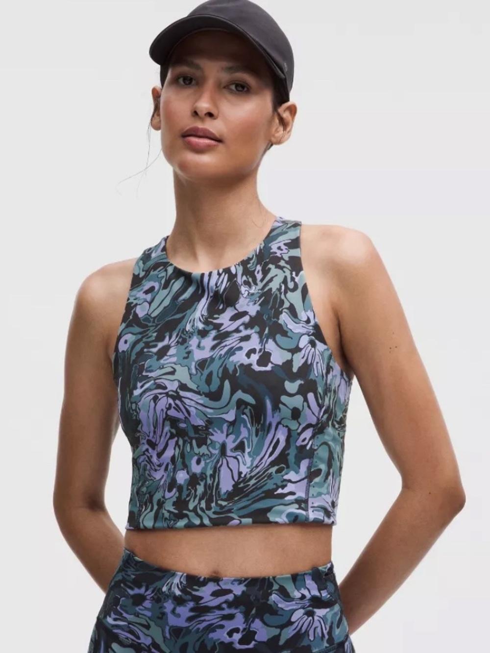 Lululemon Swift Speed Cropped Tank Top in Flower Meld Multi Print Size 0 B C Cup